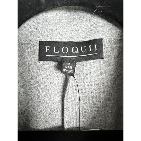 NWT Eloquii Wrap Waist Shirtdress Gray Size 16 Belted Button Front Midi - Picture 7 of 16